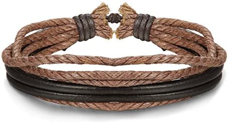 Jstyle 12Pcs Braided Bracelet for Men Beaded Bracelets Wrap Leather Wooden Bracelets Adjustable