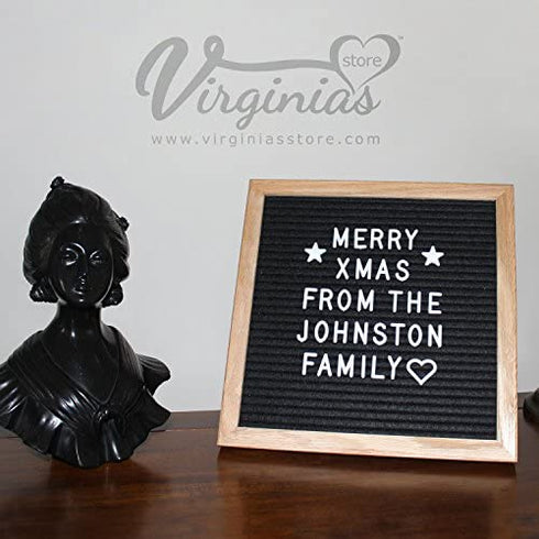 10 x 10 Premium Solid Oak Framed Changeable Letter Board, with Free Canvas Bag, 340 Characters (340 White)