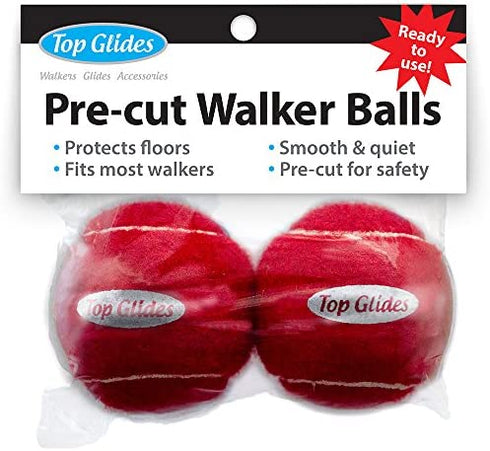 Top Glides Precut Walker Tennis Ball Glides (Red)
