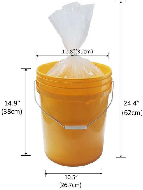 Belinlen 25 Pack 5 Gallon Bucket Liner Bags for Marinating and Brining, Great for Storage Food, Food Grade, BPA Free, Heavy Duty Leak Proof (2 mil)