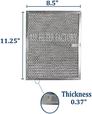 Air Filter Factory Replacement For Broan Nutone LL62F, LL6200, MM 6500 Range Hood Aluminum Grease Mesh Charcoal Carbon Combo Filter 8.5 x 11.25 x .375