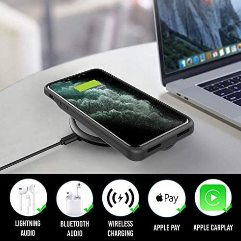 Alpatronix Battery Case for iPhone 13 and iPhone 13 Pro (6.1 inch), Strong Slim Portable Protective Extended Charger Cover with Wireless Charging and Certified Connector Chip (BX13) – Black