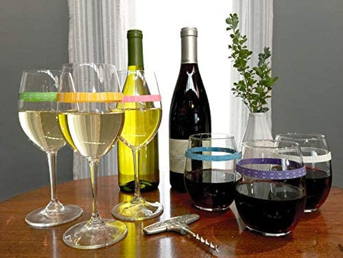 BevBands Drink Markers and Water Bottle Bands - Set of 8 - Series 1
