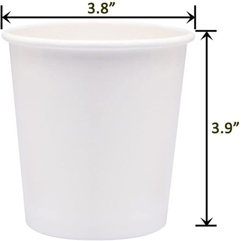 Belinlen Paper Ice Cream Cups with Paper Lids, Paper Hot/Cold Soup Cups with Lids (White) (25, 16 oz)