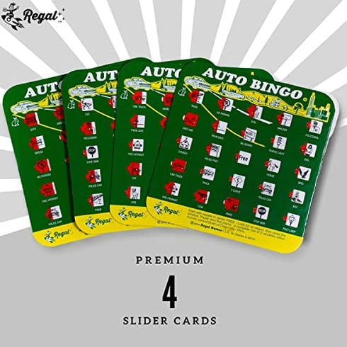 Green Auto Backseat Bingo Pack of 4 Bingo Cards Great For Family Vactions Car Rides and Road Trips