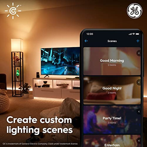 GE CYNC Smart LED Light Bulb, Soft White, Bluetooth and Wi-Fi Enabled, Alexa and Google Assistant Compatible (1 Pack), Packaging May Vary