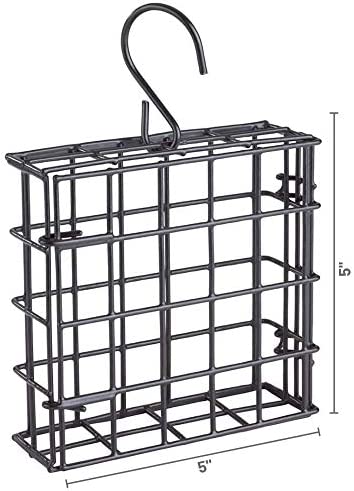 More Birds Suet Cage Bird Feeder, Fruit and Suet Feeder, Single Cake Capacity ,Black