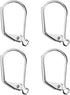 100pcs Hypoallergenic Earring Hooks, Leverback Earwire, Sterling Silver Plated Brass CF195-19mm Long