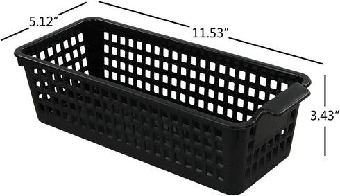 Vababa Plastic Desk Organizer Basket, Slim Storage Basket, Pack of 6
