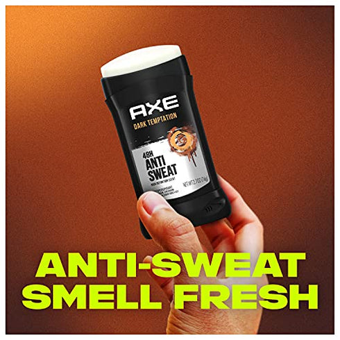 AXE Antiperspirant Stick For Men 48 Hour Sweat And Odor Protection For Long Lasting Freshness Dark Temptation Smooth Dark Chocolate Scent Men's Deodorant 2.7 oz