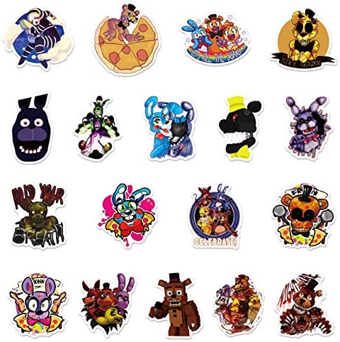 SPIRO Five Nights at Fredd_ys Stickers 100PCS FNAF Stickers Cool Gaming Stickers Vinyl Waterproof Stickers for Teens Adults Laptop Water Bottles Skateboard Birthday Party Supplies
