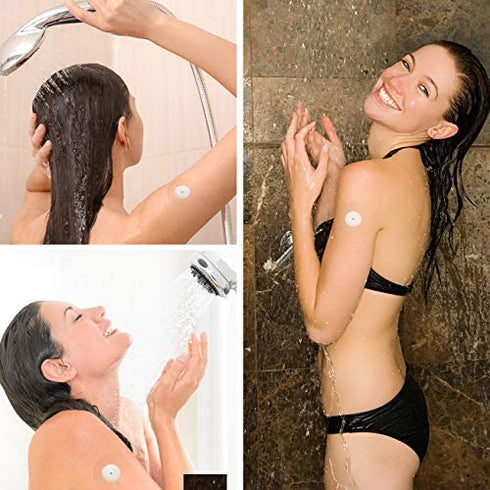 Freestyle Sensor Covers for Libre 1/2/3, 36 Pack Waterproof Adhesive Patches,Transparent Tape Long Lasting-Without Hole-HECHUAN