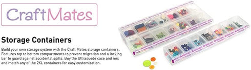 CRAFT MATES Bead Organizer and Plastic Storage Containers for Crafts, Buttons, Pins and More, 56 Locking Compartments, Clear Lids