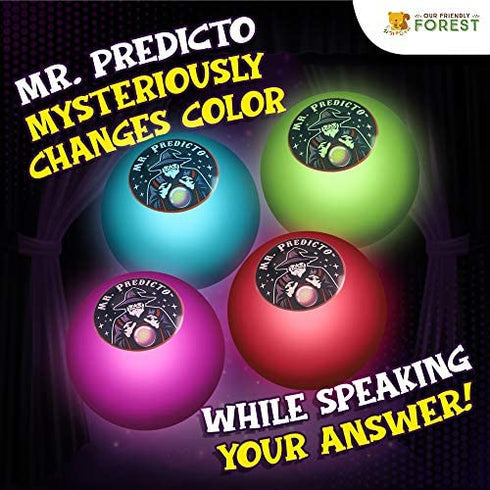 Mr. Predicto Fortune Teller Crystal Ball - Ask a Question & He Speaks an Answer - Great for Haunted House Props & Fortune Teller Accessories, Halloween Decor Scary, Easter Crystal Ball Light Up Toy