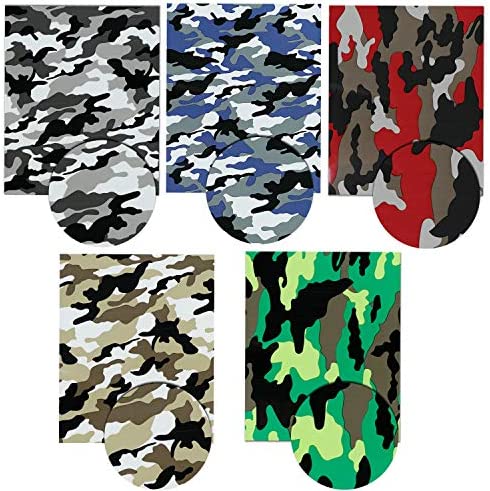 YRYM Camo HTV Heat Transfer Vinyl Bundle : 10 Pack 12" x 10" Sheets Iron on Vinyl?5 Assorted Colors Heat Transfer Camouflage Pattern Vinyl (Camouflage Green,Brown,Blue,Red,Black and White)