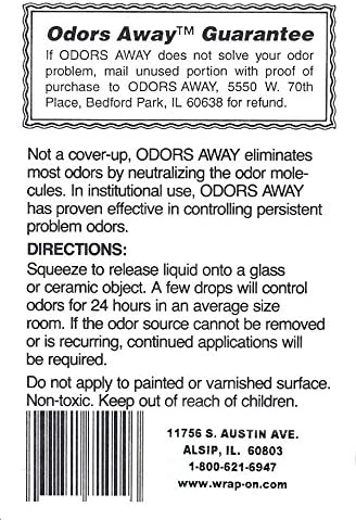Wrap-On 71000 Odors Away Dropper Bottle 1/2 oz. - Original
