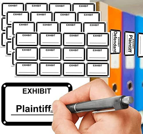 White Legal Exhibit Stickers 1.65 X 1 Inch-Blank File Folder Labels Tabs Trial Exhibit Stickers Color-Coded Exhibit Labels 300Pcs Trial Legal Stickers for Exhibit Petitioner Offices Courts Documents