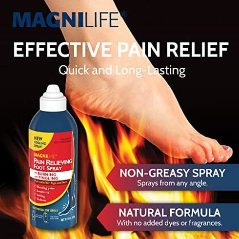 MagniLife Pain Relieving Foot Spray, Natural Pain Relief for Burning, Tingling or Sensitivity in Feet and Legs - 3oz