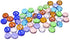 KINGOU Replacement Mancala Stones Mixed Colored Flat Glass Pebbles / Beads / Gems for Games ( 12-15mm )