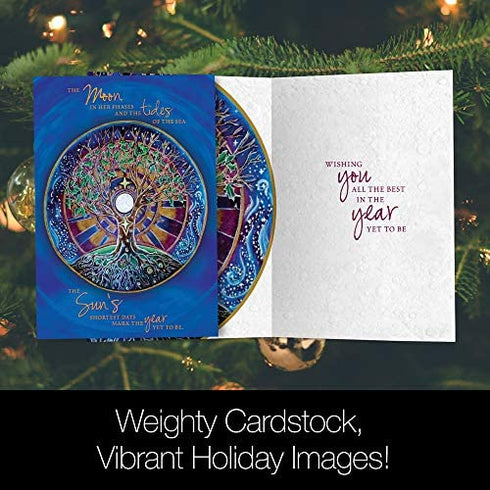 Tree-Free Greetings Solstice Cards and Envelopes, Set of 10, 5 x 7", Winter Solstice Mandala (HB93380)