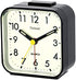 Tinload Night Light Analog Alarm Clock Silent Non Ticking, Ascending Beep Sounds, Snooze, Manual Light, Battery Operated,Small (Black)