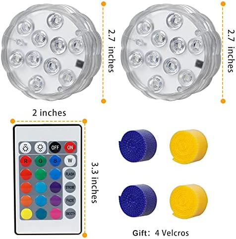TiToeKi 2Pack Magnetic LED Lights for Flying Disc Golf Basket, Waterproof, Remote Control, Multi Colored-Glow Night Disc Golf (Basket Not Included)