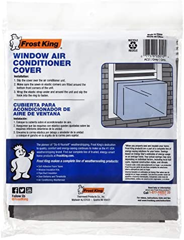 THERMWELL Frost King AC2H Outside Window Air Conditioner Cover, 18 x 27 x 16-Inch, 18"X27"X16"X6 mil Fits up to 10,000 BTU, 18" x 27" x 16" x 6, Gray