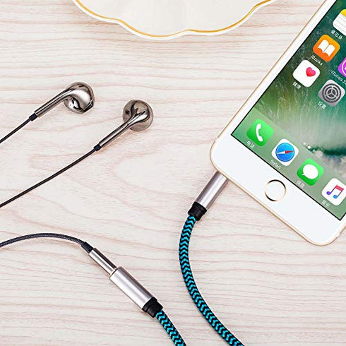Aux Cable 30 ft Hftywy 3.5mm Male to Male Stereo Aux Cord 3.5mm Auxiliary Audio Cable Braided 1/8 Shielded AUX Headphone Cable Extension Compatible Car/Home Stereos,Speaker,iPhone iPod iPad,Headphones