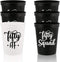 Veracco Fifty AF 50 Years Stadium Party Cup 50th Birthday Gift Fifty Squad and Fabulous Party Favors Decorations Funny Birthday Gag Gifts For Him Her (White/Black, 12)