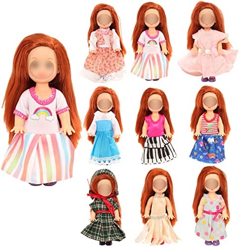 BARWA 6pcs Kelly Doll Clothes Fashion Dresses Outfit for Kelly Doll