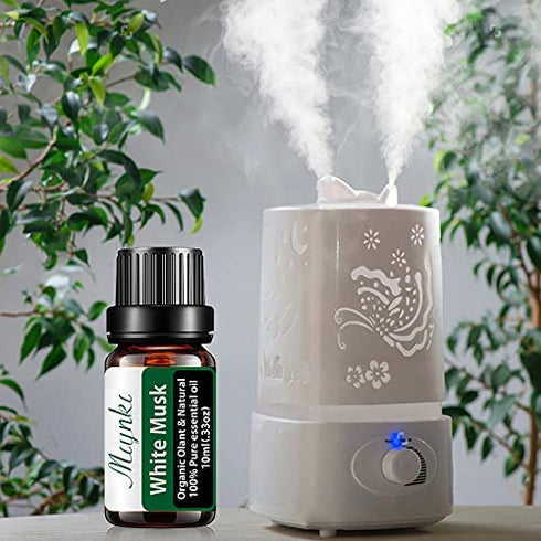 White Musk Essential Oil for Diffuser for Home Office Bedroom Bathroom Study Living Yoga Spa Large Room Outdoors-10ml