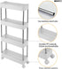 Wiisto Assembly Slim Storage Cart Mobile Shelving Unit Organizer Slide Out Storage Rolling Utility Cart Tower Rack for Kitchen Bathroom Laundry Narrow Places (White, 35.03 * 14.76 * 5.1in)