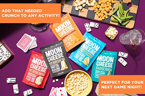 Moon Cheese Bites Bundle, Garlickin' Parmesan, Oh My Gouda, Get Pepper Jacked, 2-Ounce, 3-Pack, Lunch or After-School Snack