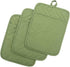 Anyi Pot Holders for Kitchen Heat Resistant, Cotton Hot Pads for Kitchen Counter Table, Green Kitchen Pot Holders with Pocket