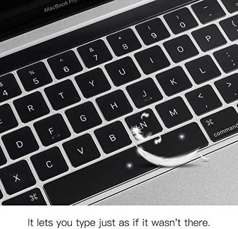 for MacBook Pro Touch Bar Keyboard Cover, CaseBuy Ultra Thin Clear Keyboard Skin for 2019 - 2016 Release MacBook Pro with TouchBar 13 Inch A2159 A1706 A1989 or 15 Inch A1707 A1990 Protective Skin