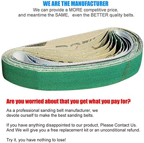 12 PCS 1/2" x 12" Replacement Belt Kit for Work Sharp WSKTS & WSKTS-KT Knife & Tool Sharpener and Combo Knife Sharpener