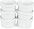 Kÿchen Mini Ramekins 1 oz. 30 ml|Microwave & Oven Safe, Porcelain Souffle Dish, Dipping Sauce, & Small Dessert Cups| 6 Count