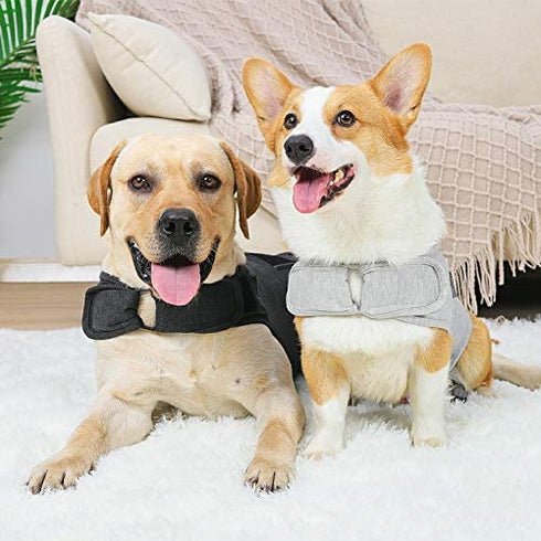 Apetian Anxiety Vest for Dogs Thunder Jacket Calming Shirts for Dogs Anxiety Jacket Dog Compression Vest Calming Wrap (A1-Dark Grey, Large)