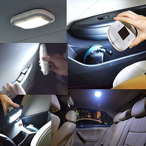 KaiDengZhe Auto Car Ceiling Roof Lights Magnetic Dome Light with Universal USB Rechargeable Wireless 10 LEDs for Interior and Exterior of Car, Boat, Trailer, Motorhome,Truck (Gray Shell-Whie light)