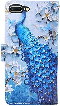 iPhone 7 Plus Case, iPhone 8 Plus Case, UrSpeedtekLive Wallet Case, Premium PU Leather Flip Case Cover with Card Slots & Kickstand for Apple iPhone 7 Plus (2016) / iPhone 8 Plus (2017)-Peacock