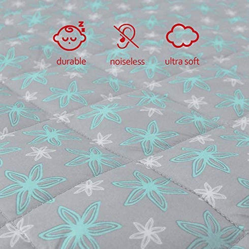 Pack and Play Sheet Quilted, Breathable Thick Play Yard Playpen Sheets, Lovely Print Mattress Pad Cover 39"×27"×5" Fit Baby Portable Mini Cribs, Suitable for Graco Play Yards and Foldable Mattresses