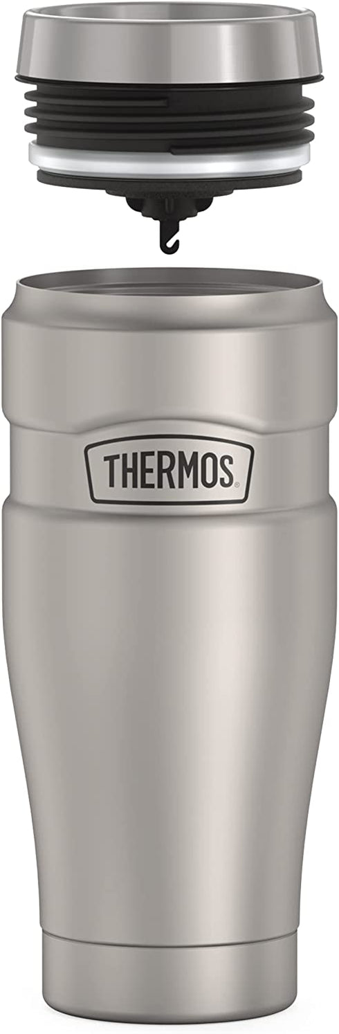THERMOS Stainless King Vacuum-Insulated Travel Tumbler, 16 Ounce, Matte Steel