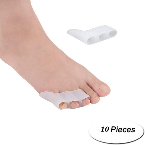 Dr.Pedi 20 Pcs Pinky Toe Straightener with 3 Loops for Overlapping Toes Triple Gel Toe Separators Curled Pinkie Toe Bunion Shield per Pack