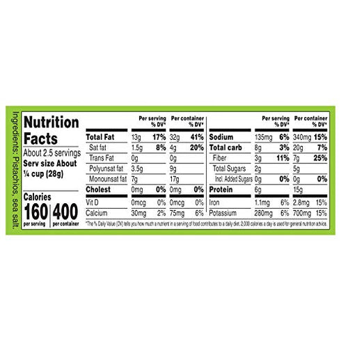 Wonderful Pistachios, No Shells, Roasted and Salted, 2.5 Ounce Bag