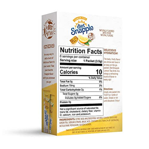 Diet Snapple – Sugar Free & Delicious, Made with Natural Flavors (Variety, 30 Sticks)