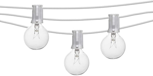 Mr Beams 5W G40 Bulb Incandescent Weatherproof Indoor/Outdoor String Lights, 50 ft, White, Feet