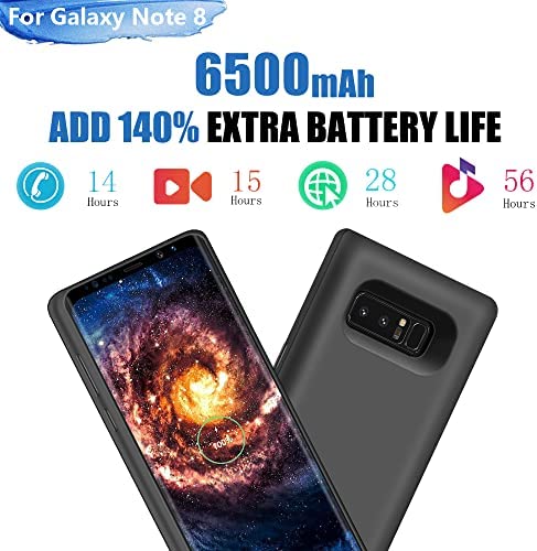 LOYTAL Battery Case for Samsung Galaxy Note 8, 6500mAh Rechargeable Battery Charging/Charger Case with S-Pen Hole, Adds 1.4X Extra Juice, Charges 2 Devices Simultaneously