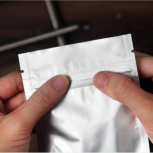 100 Pack Mylar Bags for Food Storage - 5.5 x 7.9 Inch Smell Proof Bags Resealable Aluminum Foil Packaging Pouch Bag Silver