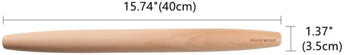 Muso Wood Wooden French Rolling Pin for Baking, Beech Wood Tapered Rolling Pin for Fondant Pie Crust Cookie Pastry(French 15.75-Inch)