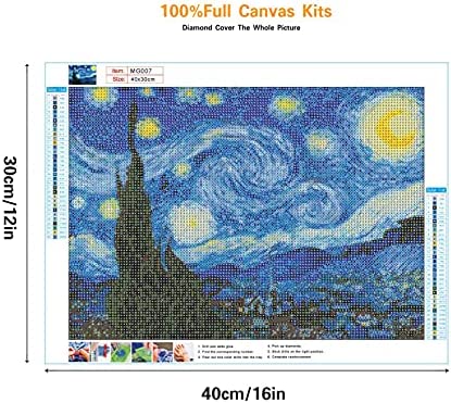 Diamond Painting Kits Van Gogh for Adults,Diamond Art Kits Full Drill Canvas Art Picture for Home Wall Decor?Starry Night?